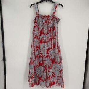 Talbots Red Floral Midi Sundress